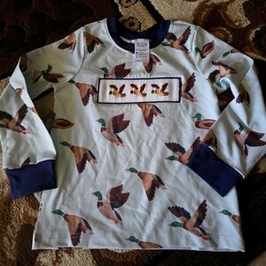 New Smocked Duck Boys LS Shirt Smocking Plate sz 5 Adorable